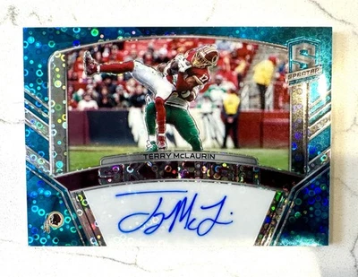 2020 Spectra TERRY MCLAURIN #/50 Auto Disco Prizm Sky High Signature🔥Commanders - Image 1 of 2