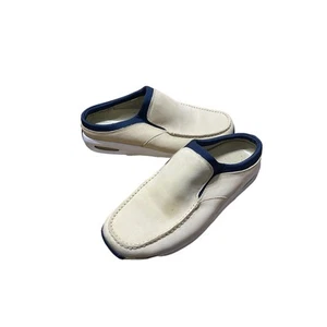 Naturalizer Driving Comfort Shoe Slip On Leather Upper Beige Blue Size 7M - Picture 1 of 6