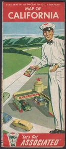 Tide Water Associated Flying A Gasoline Road Map of California 1953 - Picture 1 of 1
