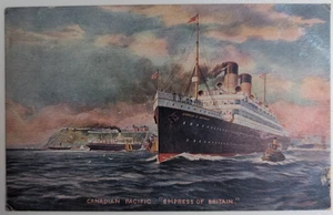Canadian Pacific - Empress of Britain - Artist Drawn - Posted Belfast 1914 - Picture 1 of 2