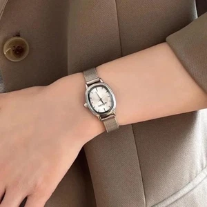 Women’s Luxury Green Oval Dial Quartz Watch Stainless Steel Ladies Wristwatch - Picture 1 of 29