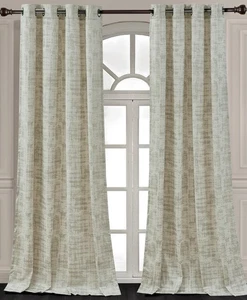 Chezmoi Collection Parker Premium Textured Velvet Grommet Window Curtain Set - Picture 1 of 20
