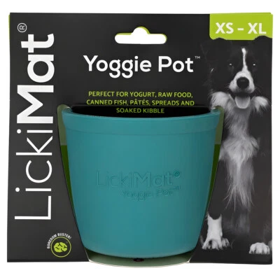 LickiMat Yoggie Pot türkis 9,5 cm - Futterbehälter für Hunde, stressreduzierend - Bild 1 von 4