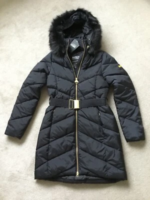 Barbour international black EAST MOOR coat jacket Size 10 BNWT RRP £279 - Image 1 of 4