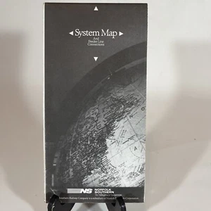 Rand McNally Norfolk Southern Railroad System Map Feeder Line Connections 1992 - Picture 1 of 5