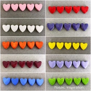 Ceramic Hearts x5 - 12mm diameter ~ Mosaic Tile, Mosaic Inserts, Art, Craft - Picture 1 of 21