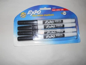 Marcadores de borrado en seco Expo 4pk punta fina negros. - Imagen 1 de 2