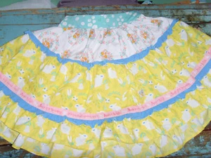 VGUC Wildflowers girls Spring Easter bunny rabbit floral  Magic twirl skirt 12 - Picture 1 of 1