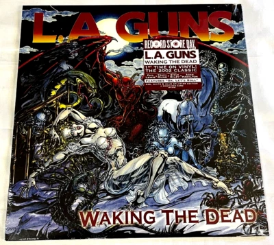 L.A. Guns Waking The Dead RSD Red White Blue Splatter Color Vinyl Download Card Foto 1 de 4