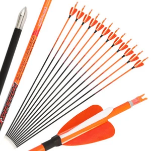 32" Pure Carbon Arrow Archery SP400-1000 2" Feather ID4.2mm Recurve Bow Shooting - Picture 1 of 17