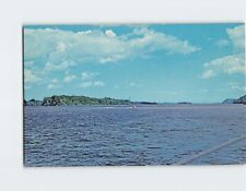 Postcard The mighty Mississippi Seen from the levee at Hannibal Missouri USA