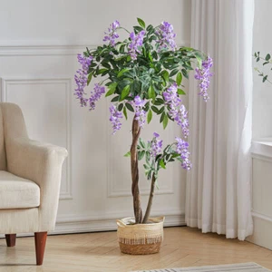 120cm Artificial Wisteria Flower Tree Indoor Outdoor Realistic Fake Potted Plant - Picture 1 of 11