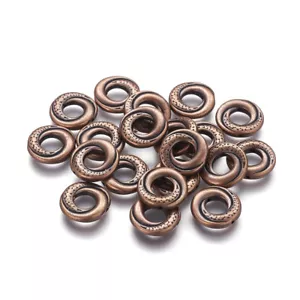 50pcs Tibetan Alloy Donut Bead Frame Charms Red Copper Loose Spacers Craft 15mm - Picture 1 of 2