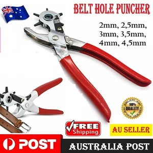 2- 4.5mm Revolving Leather Belt Strap Eyelet Hole Punch Puncher Plier Craft Tool - Picture 1 of 9
