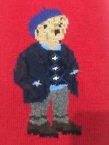 Polo Ralph Lauren Vintage Bufanda Oso de Peluche EE. UU. Grande Polo Oso Rojo 100% Lana - Imagen 1 de 10