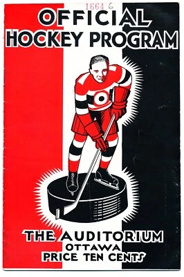 12/17/1932 NY Rangers at Ottawa Senators NHL Program - Rangers Win Stanley Cup - Image 1 of 4
