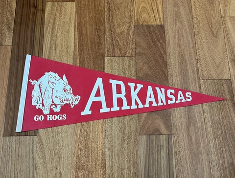 Vintage Arkansas Razorback Pennant college NCAA 30” banner 70s 80s Go Hogs Cover