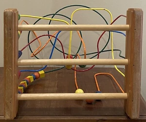 Vintage Anatex Rollercoaster Bead Maze Metal Wood Kids Educational Activity - Picture 1 of 5