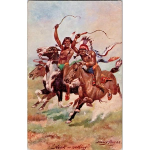 NECK or NOTHING - Raphael Tuck Oilette HARRY PAYNE Original c1908 Postcard - Picture 1 of 2