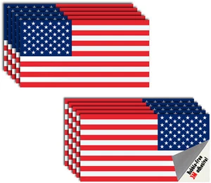 10x American Flag Decal Sticker Car Truck USA Window Mirrored Vehicle Patriotic - Picture 1 of 8