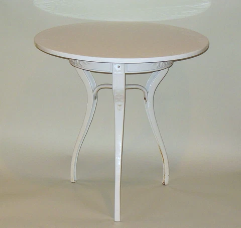 Antique IRON BISTRO TABLE Vitrolite Chicago HDW FDRY Urban Industrial Rohde Cover