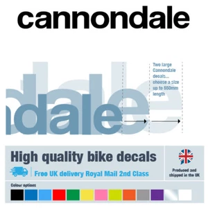 Cannondale new bike decal 325-550mm long with free bike protection (20 pack) - Picture 1 of 4