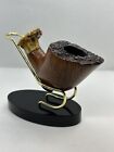 Estate Pipes: Bob Ray NC USA - Large Freehand Smooth w/ Antler Shank - No Stem