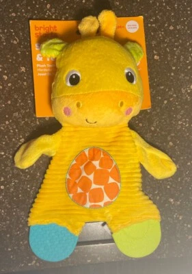 Bright Starts- Snuggle & Teethe- Plush BABY Teether Toy - Giraffe, BPA Free -NEW - Image 1 of 4