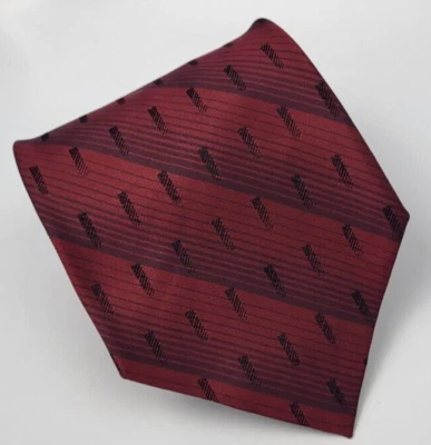 Gravata masculina geométrica listras azuis cinza vermelho Perry Ellis 58 x 3,75 - Imagem 1 de 4