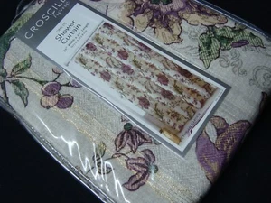 Croscill Shower Curtain Bath Victorian Garden beige purple green floral gold New - Picture 1 of 3