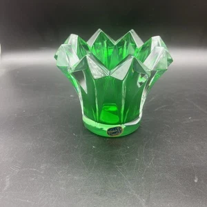 Bohemia Crystal Green Votive Made In Czech Republic - Picture 1 of 5