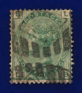 1873 SG150 1s Green Plate 8 J108 LB Misperf London Good Used Cat £175 coes - Bild 1 von 3