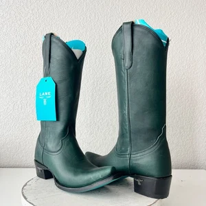 Botas de Vaquero Lane EMMA JANE 7.5 Verde Esmeralda Vaquera Occidental Media Pantorrilla - Imagen 1 de 16