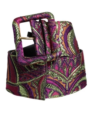 Auténtico cinturón para mujer Dolce & Gabbana multicolor floral jacquard cintura ancha Foto 1 de 4