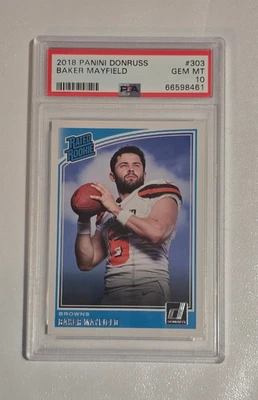 Baker Mayfield Donruss 2018 clasificación #303 gema de novato como nueva PSA 10 ¡Envío gratuito! Foto 1 de 2