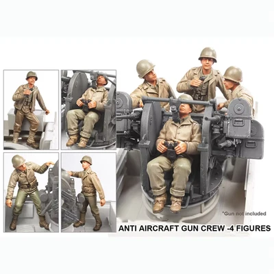 1/35 WWII US M16 MGMC Anti-Aircraft Gun Crew (Only 4 Figures) Unpainted Unassemb - Image 1 of 2