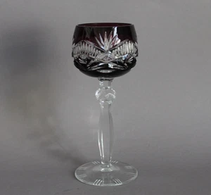 Lausitzer Glas Weinrömer Weinglas H 19,5 cm bunter Überfang kupferrubin - Picture 1 of 7