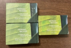 3 Bath & Body Works Rainkissed Leaves 2 Oz. Feuchtigkeitsreiche Reinigungsstäbe Seife Set - Bild 1 von 2