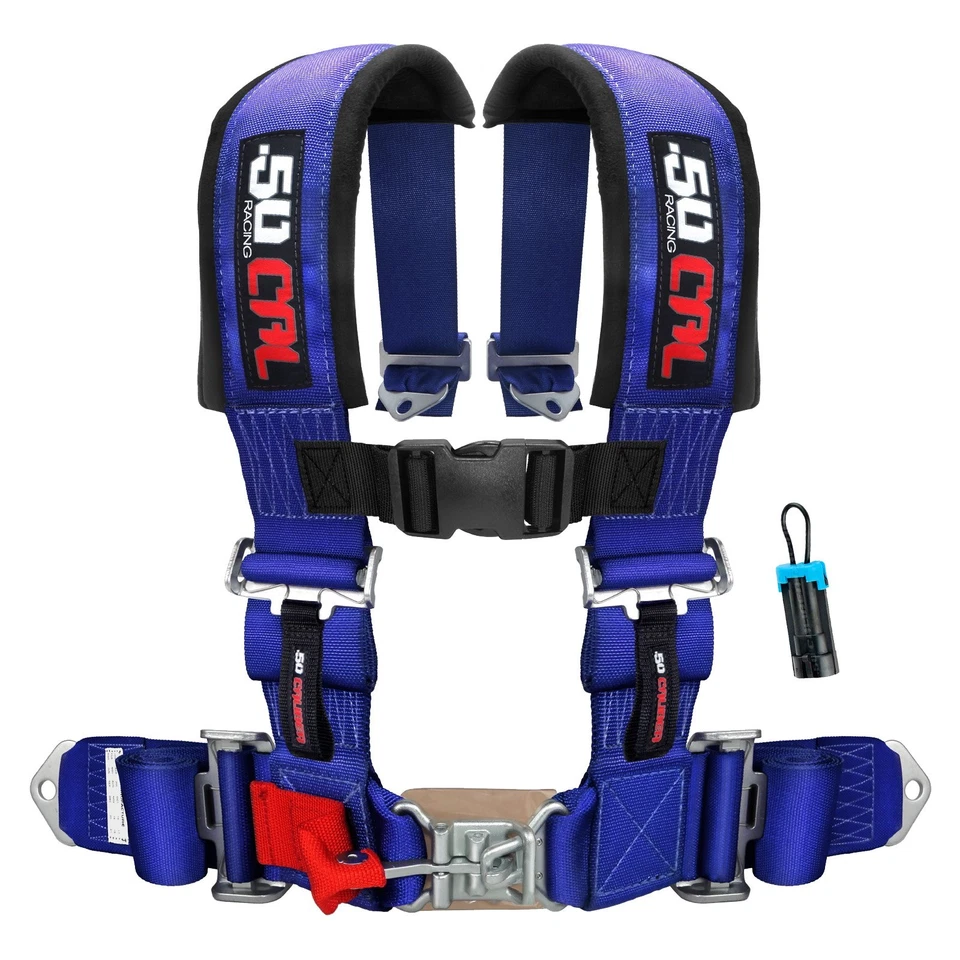Arnés de carreras de 3" y 4 puntos con derivación para correas azules Can-Am Maverick X3 UTV/SxS Foto 1 de 4
