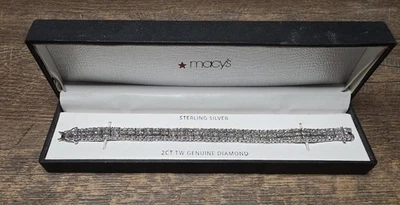 2 Ct 7 1/2" TW Genuine Diamond Sterling Silver Bracelet by Macy’s Beautiful  - Image 1 of 4