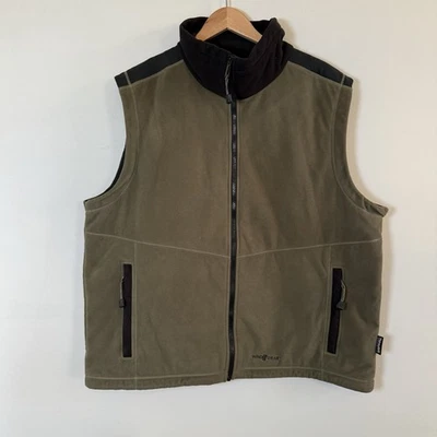 Cabela's Windshear Lined Fleece Vest Mens XL Tall Green Blue Thinsulate Full Zip - Image 1 of 4