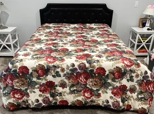 Dan River Vintage Red Floral King Size 100”x86” Comforter EUC - Picture 1 of 6