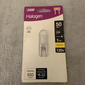 Feit Electric Dimmable Light Bulb GY8.6 Bi-Pin Base T4 50W Bright White - Picture 1 of 2