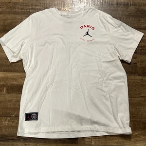 Nike Air Jordan Paris Saint-Germain Logo Weiß PSG Kurzarm T-Shirt XXL - Bild 1 von 7