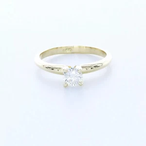 14K Gold Solitaire Engagement Ring Classic 0.57 CT Round Lab-Grown Diamond D VS1 - Picture 1 of 5