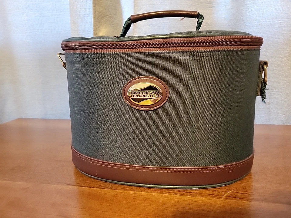 Estuche de tren American Tourister maquillaje cosmético aseo estuche de viaje equipaje verde Foto 1 de 4