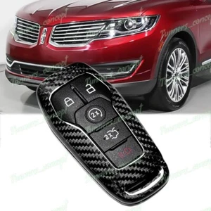 Real Carbon Fiber For Ford Mustang Edge F150 Fusion Remote Key Shell Cover Case - Picture 1 of 8