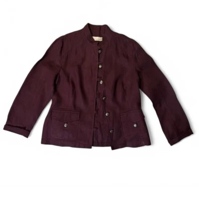 Country Casuals Military Style 100% Linen Chocolate Brown Jacket, Blazer, 14 - Image 1 of 4