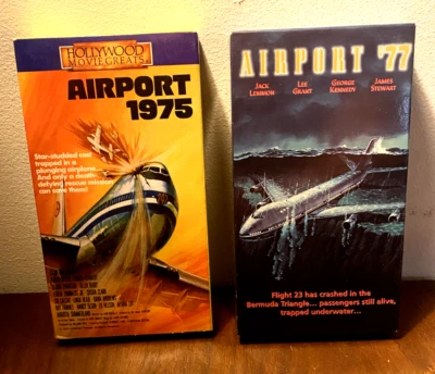 Airport Airport 1975 & 77' VHS  70s Disaster Burt Lancaster Dean Martin - Image 1 of 4