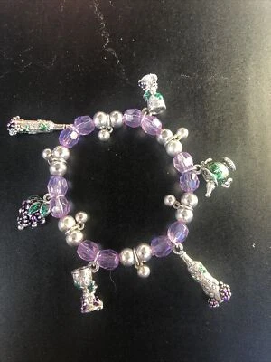 Bracelet With Grapes, Whine Bottles, Wine Glasses Etc. - Image 1 of 4